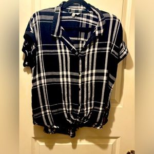 Lucky Brand, Plaid Gauze Button Up Shirt